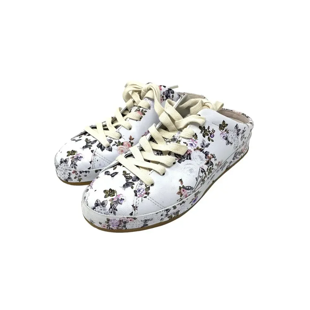 Rag & Bone Sneakers Women's Size 7.5 RB1 Mule Garden Floral Lace Up Shoes White